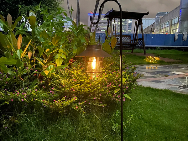 SOLAR-HÄNGELAMPE MIT Dämmerungssensor, wasserdicht, Vintage, Garten