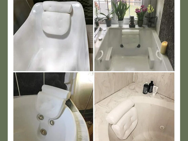 Cojín de baño con ventosas reposacabezas spa en casa gancho suave
