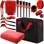 KIT DE LIMPIEZA DE COCHES CEPILLOS ALMOHADILLAS BOLSA ORGANIZADORA