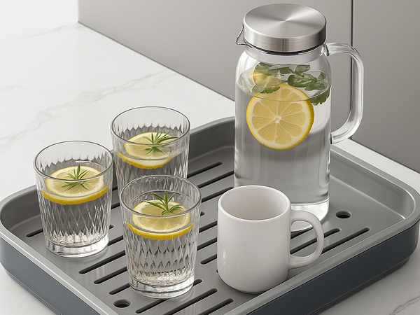 Taca kuchenna dwuwarstwowa ociekacz na naczynia warzywa owoce plastikowa