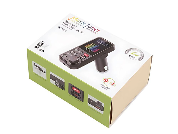 Oddajnik bluetooth 5.0 fm zvočnik usb qc tf bass lcd 12-24v