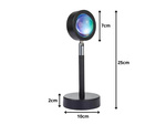 Proiector lampă apus de soare est imitație de metal a condus rgb usb + telecomandă