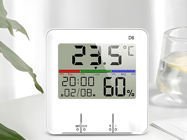 Teploměr meteorologická stanice interní vlhkoměr hodiny baterie lcd