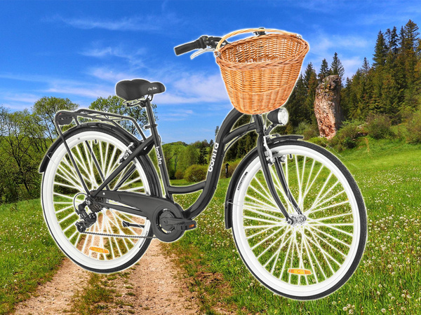 Suur jalgrattakorv punutud jalgrattakorv klõpsa juhtrauda ruumikas