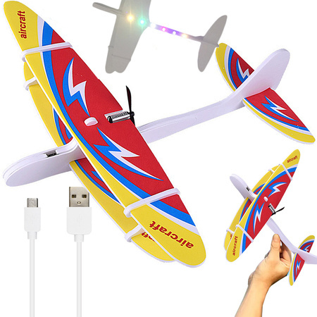 Polystyrene aeroplane flying foam usb led glider dart motor