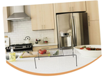 Étagère en métal largeur réglable extensible pour organisateur de cuisine noir