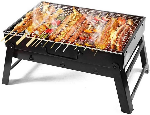 Potovalni žar prenosni zložljivi kovček oglje kampiranje bbq