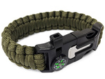 Bracelet survival wristband 5in1 compass flint rope knife paracord rope