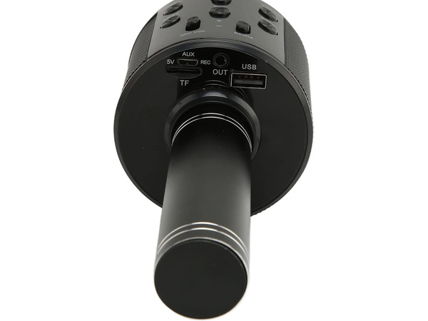 Micrófono inalámbrico bluetooth altavoz karaoke modulador de voz redondo