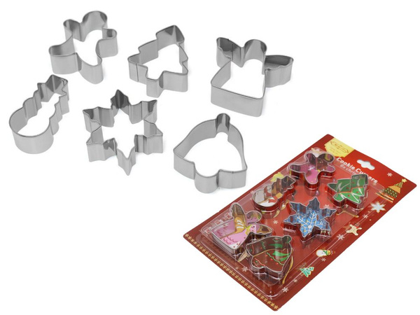 Baking tray 6 pieces christmas gingerbread men set steel