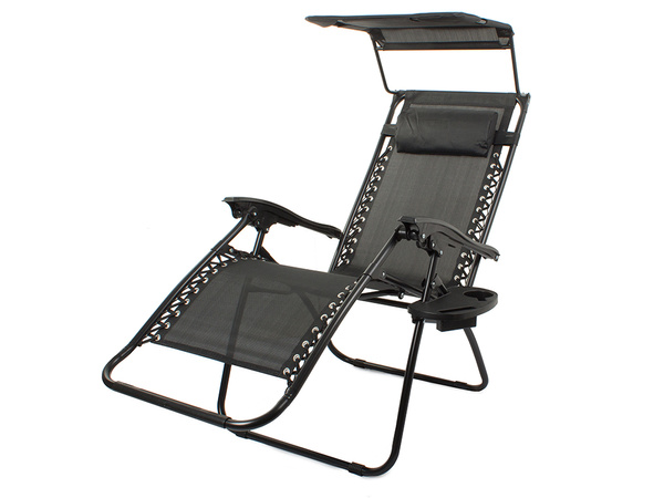 Chaise de plage pliante zero gravity 2in1 chair with canopy
