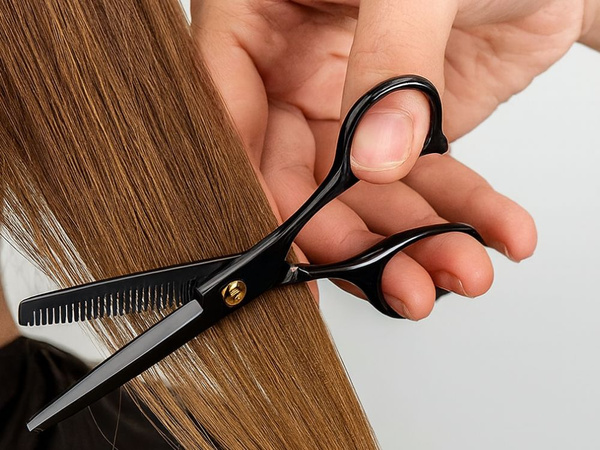 Degażówki professional hairdressing scissors, 17 cm, black, texturising