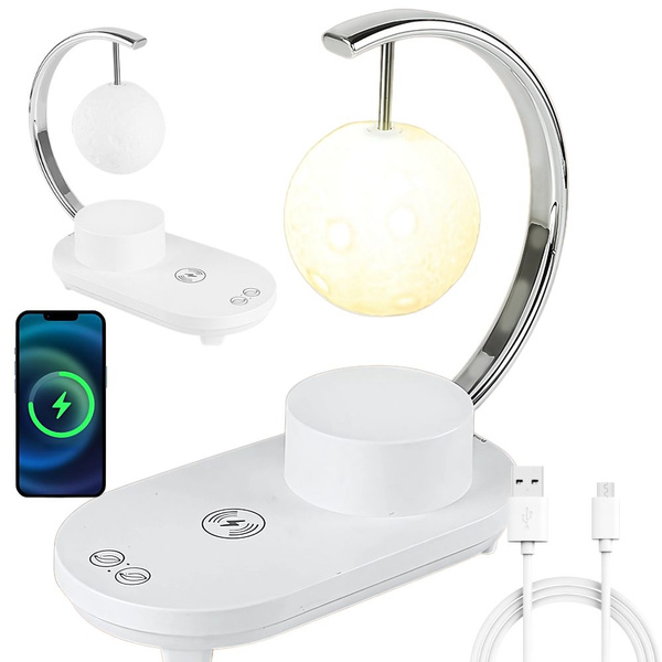 Rgb mėnulio šviesa su indukciniu įkrovikliu 10w led usb garsiakalbis "bluetooth
