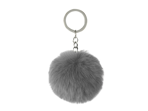 Key ring pendant bag pompon fur tinsel for handbags