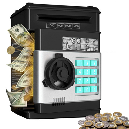 Money box cash machine access code banknotes