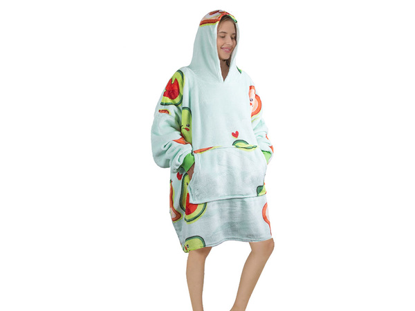 Cálido aguacate sudadera oversize manta xxl 2en1 gruesa de piel sintética suave con capucha