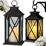 DECORATIVE LED LANTERN WITH ELECTRIC BATTERY-POWERED CANDLE