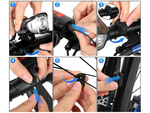 Față spate a condus biciclete lampă km counter corn puternic clopot 3in1