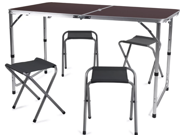 Kokkupandav matkalaud turismilaud koos 4 tooliga aialaua komplektiga