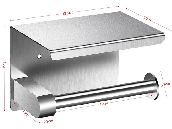 DRŽIAK TOALETNÉHO PAPIERA S TELEFÓNNOU POLIČKOU PRE KÚPEĽŇU WC OCEĽ