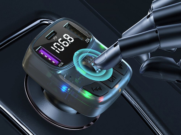 Auto mp3/wma ülevõtja 2xusb + usb c bluetooth 5.3 led qc 3.0