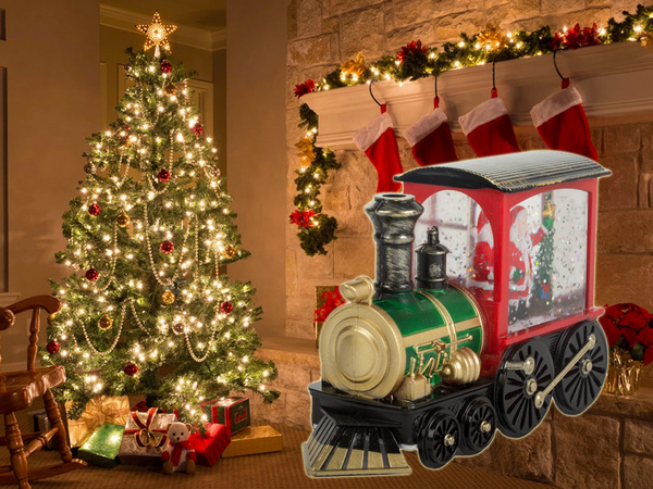 Weihnachtslaterne laterne dekoration led dekoration glasmalerei lokomotive