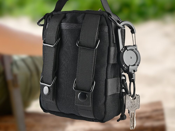 KEY RING RETRACTOR ROPE WITH BELT CARABINER RETRACTOR