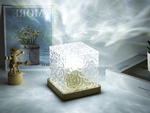 Luz de cristal rgb con mando a distancia usb cubo decorativo atmosférico de mesilla de noche