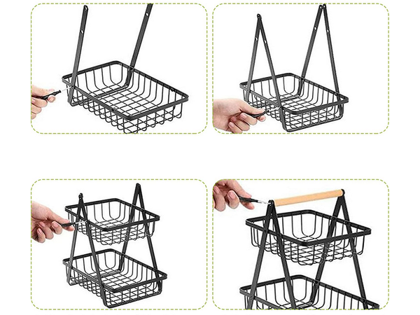 Raft de bucătărie loft bucătărie organizator cu coș