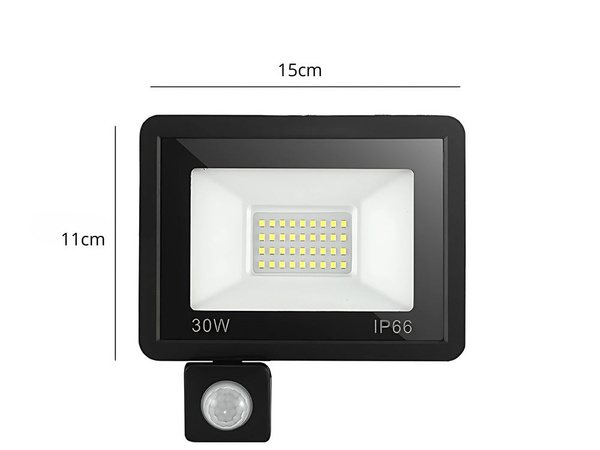 Halogen floodlight led 30w 6000k with dusk-to-dawn sensor ip66