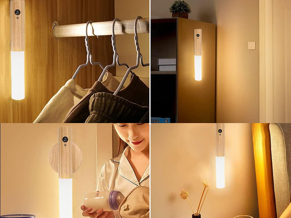 Led lempa šiltas sieninis šviestuvas su judesio detektoriumi sieninis magnetas