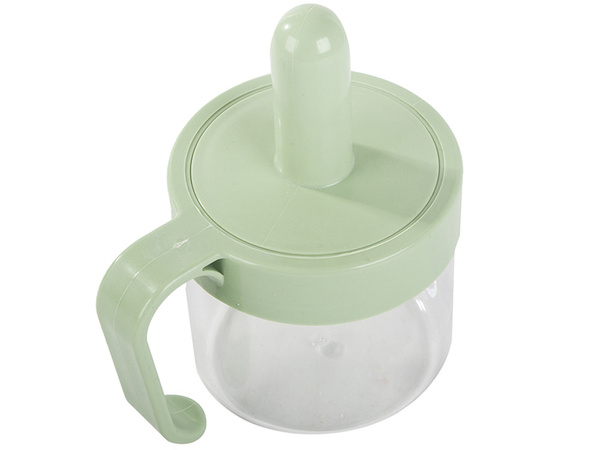 Kitchen spice container with food spoon cup with ear lock