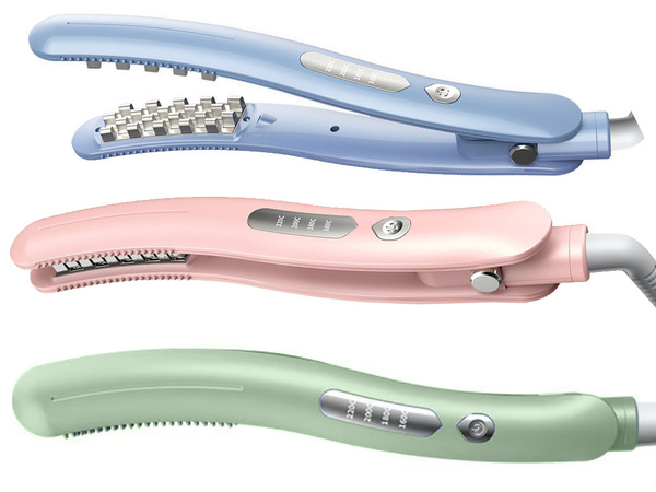 Plaukų tiesinimo žnyplė, skirta plaukų apimčiai didinti, nuolatiniam stiliui formuoti