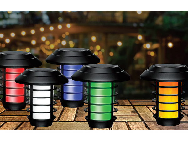 Záhradná lampa solárna baterka lampáš rgb diaľkové ovládanie