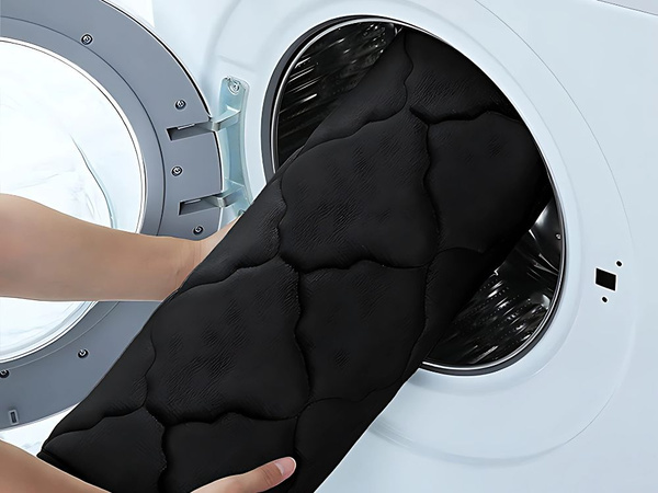 Alfombra de baño negra suave absorbente de agua antideslizante memory foam