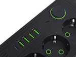 3 zásuvka napájecí zásuvka 3 zásuvka 250v 2m 4x usb 1x ucb-c