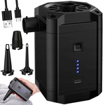 BOMBA ELÉCTRICA RECARGABLE PARA COLCHÓN DE PISCINA 3 ACCESORIOS LED PARA CAMPING