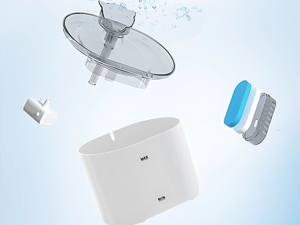 Dzeramā strūklaka kaķis suns bļoda automātiska + filtrs 2l kustības sensors