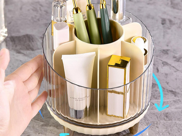 Organizador de cosmeticos joyero giratorio 360 para pinceles maquillaje cofre