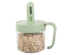 Kitchen spice container with food spoon cup with ear lock