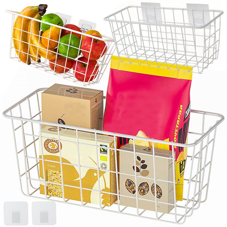 Pakabinamas krepšys metalinis organizatorius pakabinama lentyna balta stipri