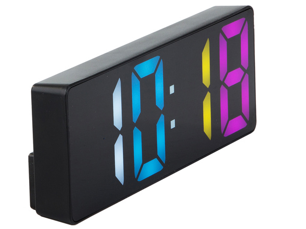 DIGITÁLNY BUDÍK ELEKTRONICKÝ TEPLOMER FAREBNÝ BUDÍK DÁTUM SNOOZE