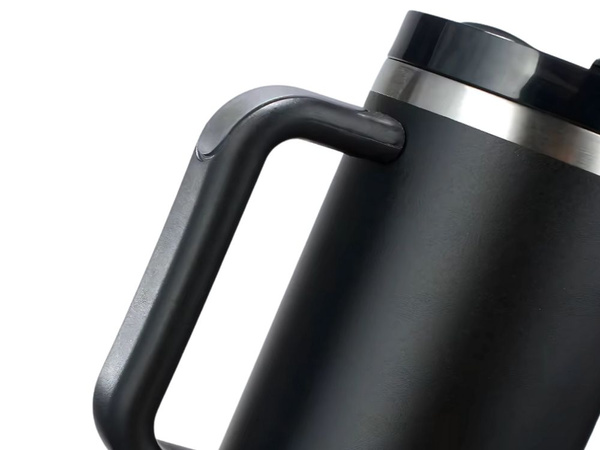 Veľký termohrnček, 1,2 l, slamka s oceľovou rukoväťou, termoska na studené a teplé nápoje
