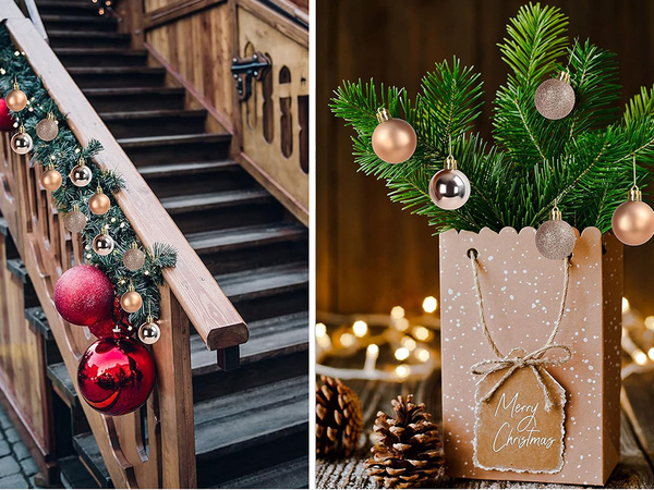 Božično drevo baubles 30pcs golden brilliant blinger matte