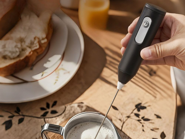Manual coffee milk frother, mini electric mixer, 3 modes