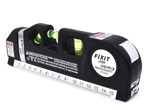 Precision laser spirit level with 2.5m measuring tape laser 3 led modes usb