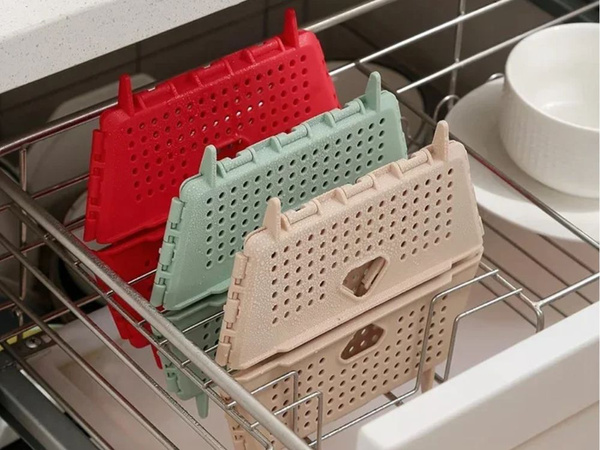 Cesta para frutas y verduras, organizador, escurridor plegable, bandeja de plástico, cesta