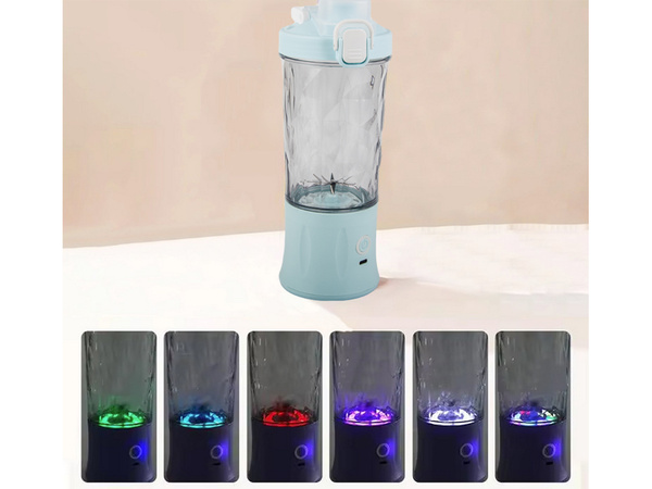 Portable USB wireless smoothie blender, ice crusher, blue