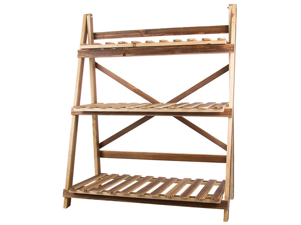 Flower pot high standing wooden flower bed 3 tier bookcase