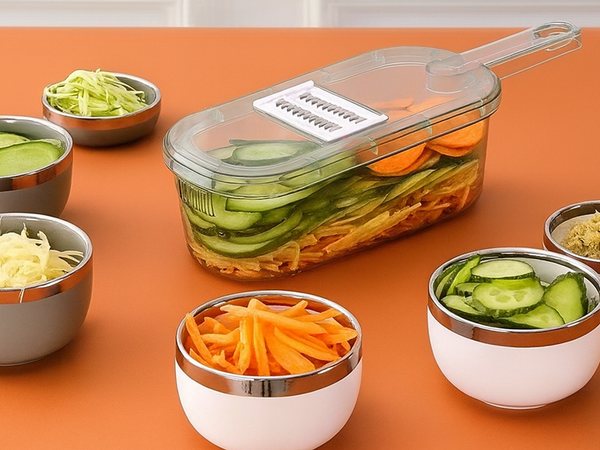 Mitmeotstarbeline köögiviljade ja puuviljade riiv, hakkimis- ja lõikamismasin